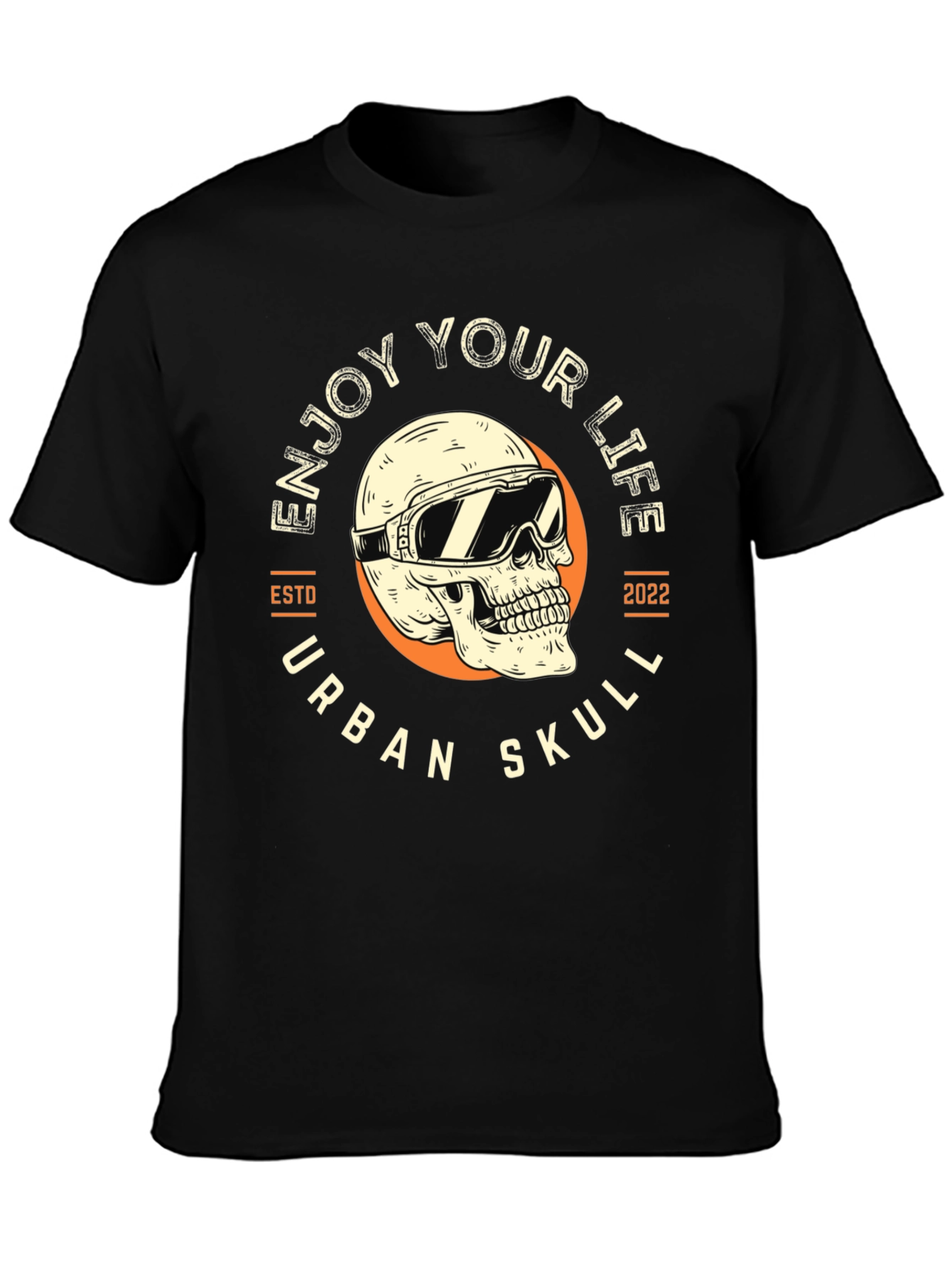 Urban Skull T-Shirt - Enjoy Your Life Graphic Tee
