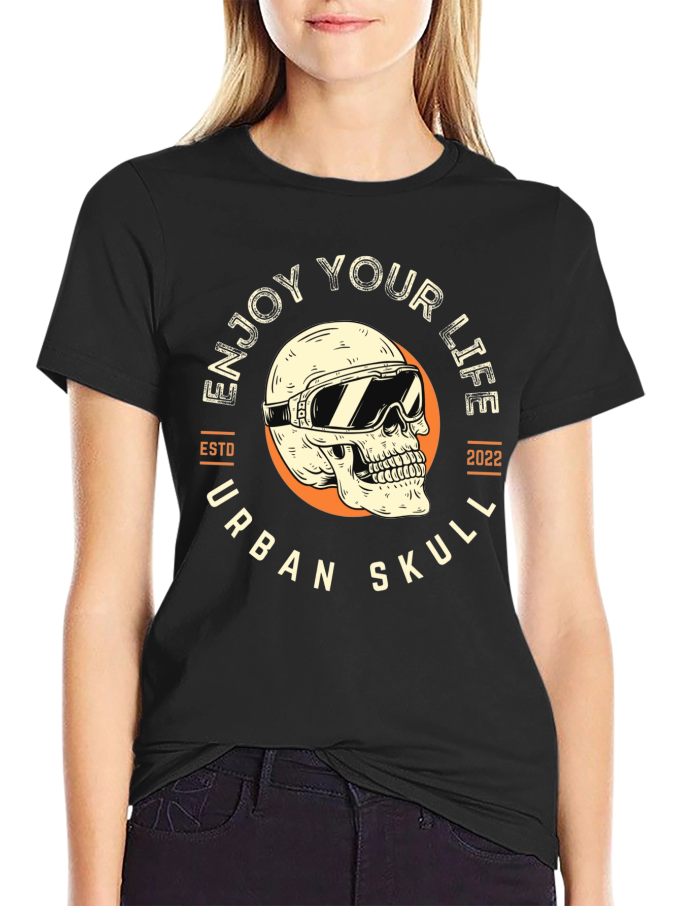 Urban Skull T-Shirt - Enjoy Your Life Graphic Tee