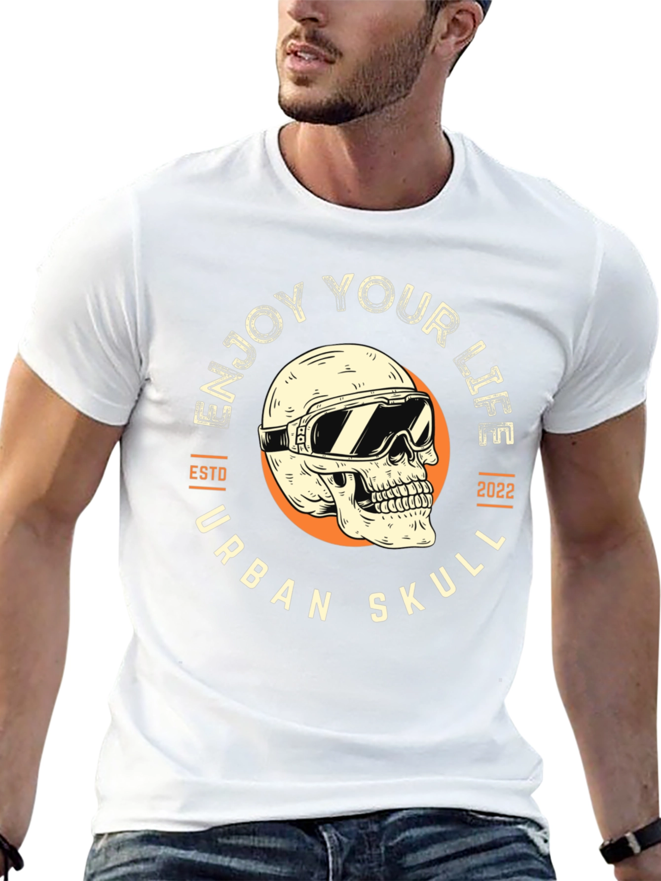 Urban Skull T-Shirt - Enjoy Your Life Graphic Tee